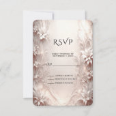 ホワイトアイボリーフローラRSVPカード 出欠カード (正面)