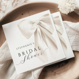 ホワイトアイボリーボウ ブライダルシャワー スタンダードランチョンナプキン
