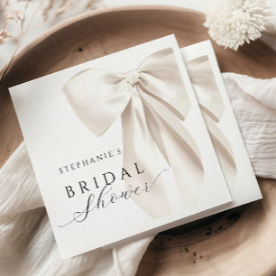 ホワイトアイボリーボウ ブライダルシャワー スタンダードランチョンナプキン