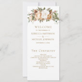 ホワイトアイボリー金ゴールドクリスマスフローラ結婚式 プログラム (正面)