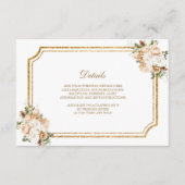 ホワイトアイボリー金ゴールドクリスマス結婚フローラ詳細 エンクロージャーカード (正面)