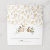 ホワイトアイボリー金ゴールドクリスマス結婚フローラ プレイスカード (外部開封)
