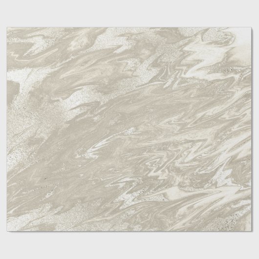 ホワイトアイボリー金ゴールド大理石溶融パステルメタルタイタニ ラッピングペーパー (フラット)