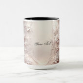 ホワイトアイボリー フラワーマグ マグカップ (中央)