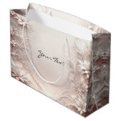 ホワイトアイボリー フラワー ギフトバッグ (裏面アングル)