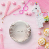 ホワイトアイボリー フラワー ペーパーボウル (パーティー)