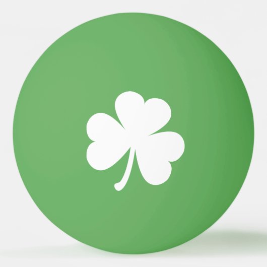 ホワイトアイリッシュシャムロック |緑 卓球ボール (正面)