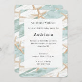 ホワイトアクアスタフィッシュビーチ誕生日 招待状 (正面/裏面)