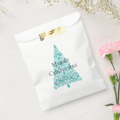 ホワイトアクアブルークリスマスツリー フェイバーバッグ (封をした状態)