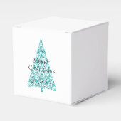 ホワイトアクアブルークリスマスツリー フェイバーボックス (正面サイド)