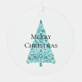 ホワイトアクアブルークリスマスツリー メタルオーナメント (正面)