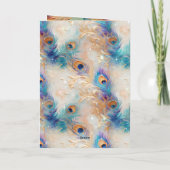 ホワイトアクア金ゴールド孔雀の羽根 カード (裏面)