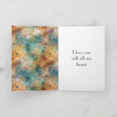 ホワイトアクア金ゴールド孔雀の羽根 カード (内部)