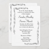 ホワイトアクセント結婚式招待状5"x 7" 招待状 (正面/裏面)