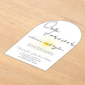 ホワイトアクリル招待状 – ミニマリストサンデザイン アクリル招待状 (レイダウン)