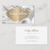 ホワイトアゲテフェイクゴールドフォイル 名刺 (正面/裏面)