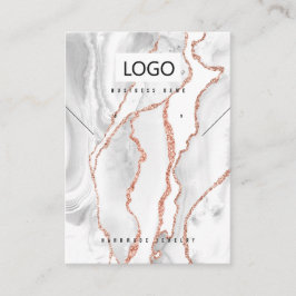 ホワイトアゲートジュエリーイヤリングネックレスディスプレイカード 名刺