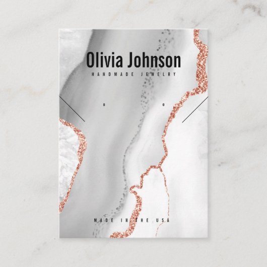 ホワイトアゲートジュエリーイヤリングネックレスディスプレイ 名刺 (正面)