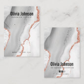 ホワイトアゲートジュエリーイヤリングネックレスディスプレイ 名刺 (正面/裏面)