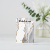 ホワイトアゲートジュエリーイヤリングネックレスディスプレイ 名刺 (スタンド正面)