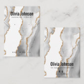 ホワイトアゲートジュエリーイヤリングネックレスディスプレイ 名刺 (正面/裏面)