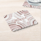 ホワイトアゲートモノグラム大理石スワーズコースターセット ペーパーコースター (アングル)