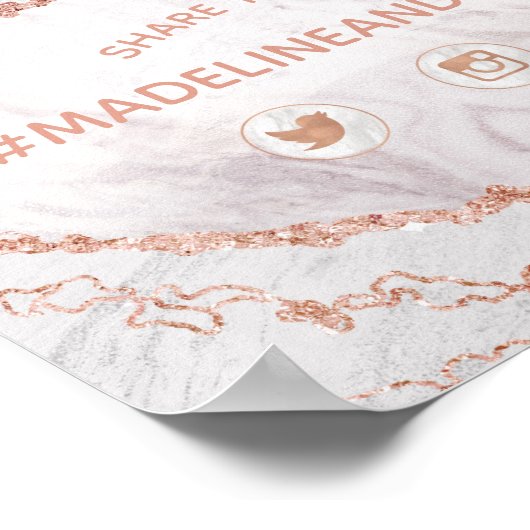 ホワイトアゲート共有ザ結婚ラブの社会的サイン ポスター (角)