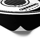 ホワイトアコースティックギターとブラックアコースティックギターの陰陽 ポスター (角)