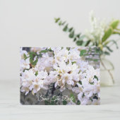 ホワイトアザレアフラット日付カードを保存 セーブザデート (スタンド正面)