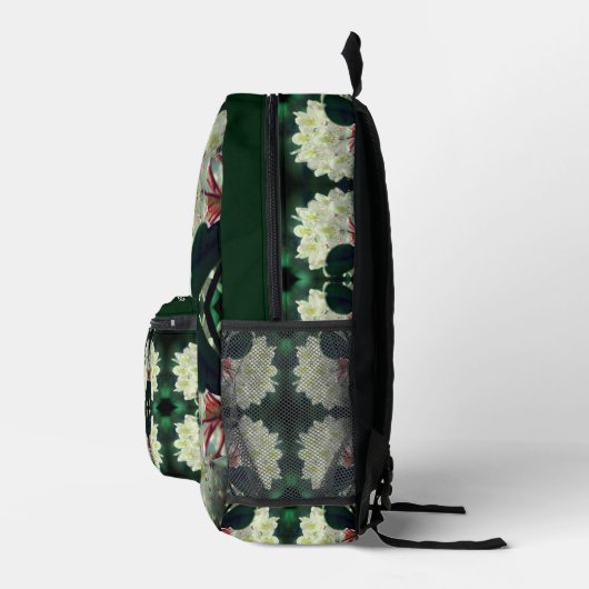 ホワイトアザレアフラワーパーソナライズされた抽象芸術 プリントバックパック (右)