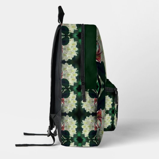 ホワイトアザレアフラワーパーソナライズされた抽象芸術 プリントバックパック (左)