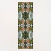 ホワイトアザレアフラワーブロッサムアンドブド抽象芸術 ヨガマット (正面)