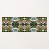 ホワイトアザレアフラワーブロッサムアンドブド抽象芸術 ヨガマット (正面(横))