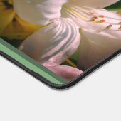 ホワイトアザレアフラワーブロッサムブパーソナライズされた デスクマット (コーナー)