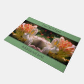 ホワイトアザレアフラワーブロッサムブパーソナライズされた ドアマット (アングル)