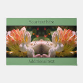 ホワイトアザレアフラワーブロッサムブパーソナライズされた ドアマット (正面)