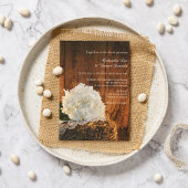 ホワイトアジサイとバーンウッドカントリーウェディング 招待状