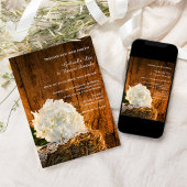 ホワイトアジサイとバーンウッドカントリーウェディング 招待状