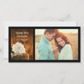 ホワイトアジサイとバーンウッド結婚の感謝 サンキューカード (正面)