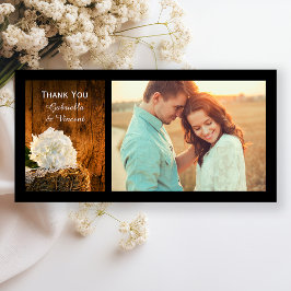 ホワイトアジサイとバーンウッド結婚の感謝 サンキューカード