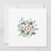 ホワイトアジサイのピンクローズフローラブライダルシャワー 招待状 (裏面)