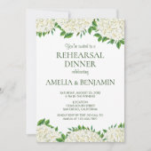 ホワイトアジサイエレガントなウェディングリハーサルディナー 招待状 (正面)