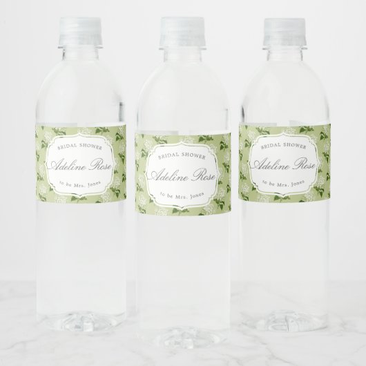 ホワイトアジサイエレガントブライダルシャワー ペットボトルラベル (ボトル)
