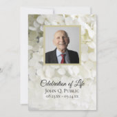 ホワイトアジサイフローラお祝いオブライフ葬儀 招待状 (正面)