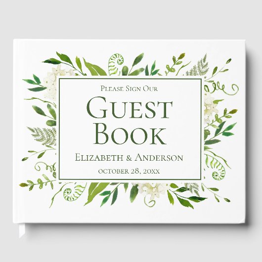 ホワイトアジサイフローラウォーター結婚カラー ゲストブック (正面)