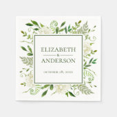 ホワイトアジサイフローラウォーター結婚カラー スタンダードカクテルナプキン (正面)