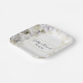 ホワイトアジサイフローラウォーター結婚カラー ペーパープレート (傾斜あり)