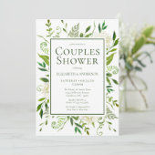 ホワイトアジサイフローラウオーターカラーカップルシャワー 招待状 (スタンド正面)