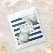 ホワイトアジサイフローラガーデンネイビーブルーありがとう フェイバーバッグ (クリップ留めされた状態)