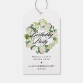 ホワイトアジサイフローラリースバースデーパーティー ギフトタグ (裏面)